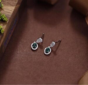 Beautifully Crafted 925 Sterling Silver earring studs, Designed with Intricate Cubic Zirconias