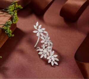 925 Sterling Silver Ring shimmers with sparkling Simulated Diamonds