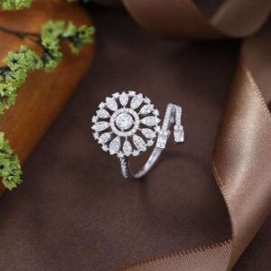 Charming 925 Sterling Silver Ring Adorned with High-Quality Cubic Zircons