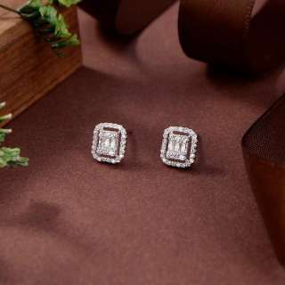 Elegant 925 Sterling Silver Stud s, Featuring Brilliant Simulated Diamonds