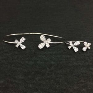 Exquisite 925 Sterling Silver Ring and Bangle Set with Sparkling high- grade zircons