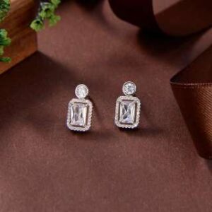 Exquisite 925 Sterling Silver Studs Featuring Radiant Simulated Diamonds