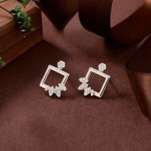 Modern 925 Sterling Silver Studs Adorned with Radiant Cubic Zircons