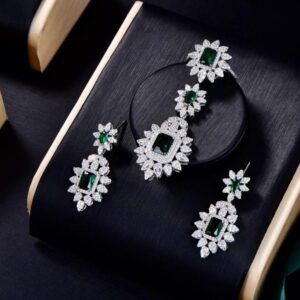 Luxurious 925 Sterling Silver Pendant Set, Accentuated with High-Quality Simulated Diamonds